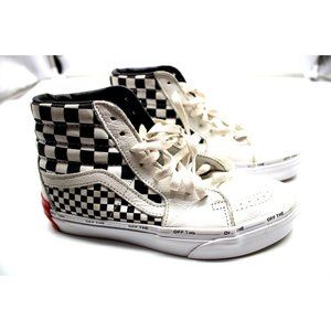 Van's Off The Wall SK8 Hi-Top Checkered Leather Skate Sneakers Men's 5 Shoes